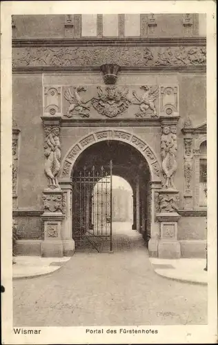 Ak Hansestadt Wismar, Portal des Fürstenhofes