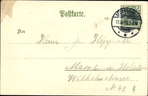 Litho Süderbrarup in Schleswig Holstein, Blick auf den Ort, Handlung Petersen