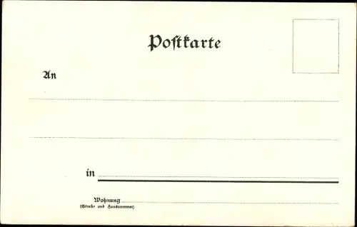 Wappen Litho Volldampf voraus, Dampfschiff, Kriegsschiff, Seemann mit Fernrohr