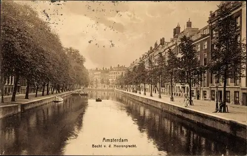 Ak Amsterdam Nordholland Niederlande, Bocht v. d. Heerengracht