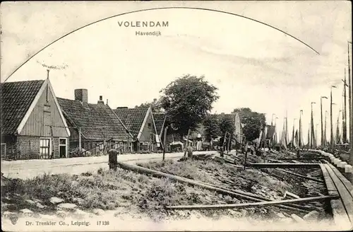 Ak Volendam Nordholland Niederlande, Havendijk