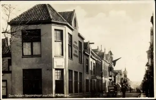 Ak Den Helder Nordholland Niederlande, Spoorstraat, Hotel Bellevue
