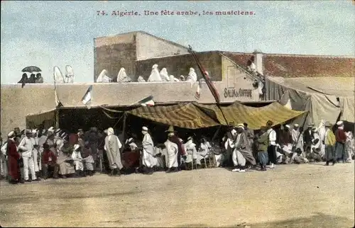 Ak Oran Algerien, Une fete arabe, les musiciens