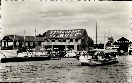 Ak Loosdrecht Nordholland Niederlande, Jachthaven Wolfrat, Restaurant-Café