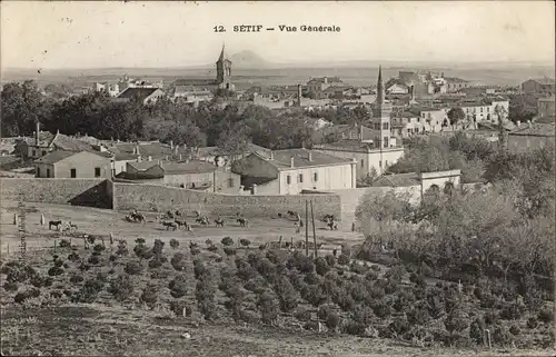 Ak Setif Algerien, Vue Generale