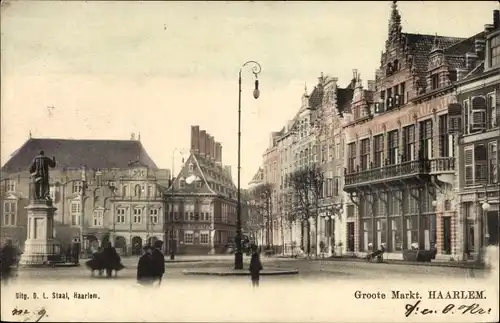 Ak Haarlem Nordholland Niederlande, Groote Markt