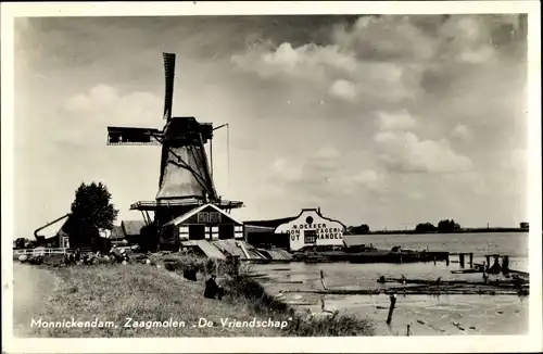 Ak Monnickendam Waterland Nordholland Niederlande, Zaagmolen De Vriendschap