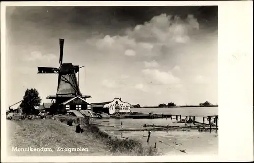 Ak Monnikendam Waterland Nordholland Niederlande, Zaagmolen, Windmühle