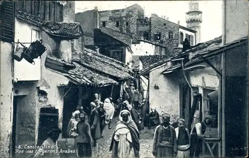 Ak Constantine Algerien, Rue des Forgerons Arabes