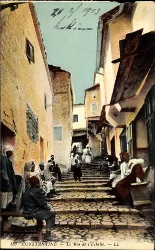 Ak Constantine Algerien, La Rue de l'Echelle