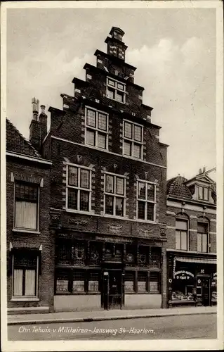 Ak Haarlem Nordholland Niederlande, Chr. Tehuis v. Militairen-Jansweg 34, Hausfassade
