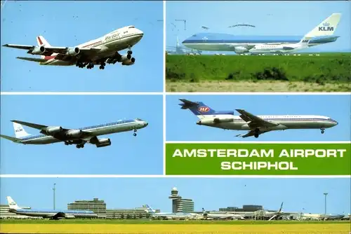 Ak Haarlemmermeer Nordholland Niederlande, Schiphol, Airport, Flugzeuge, Flughafenansicht