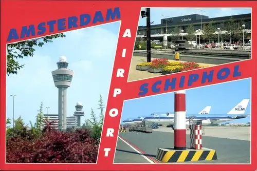 Ak Amsterdam Nordholland Niederlande, Airport Schiphol, Tower, Terminal, Landebahn