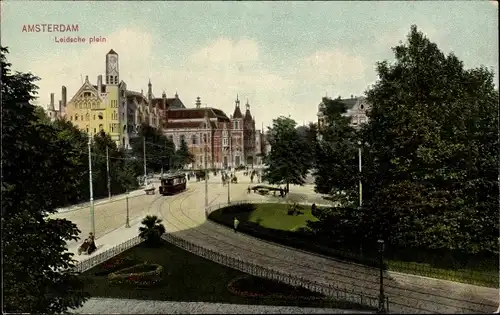 Ak Amsterdam Nordholland, Leidsche Plein, Straßenbahn