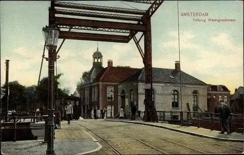 Ak Amsterdam Nordholland, Tolbrug Watergraslmeer, Brücke