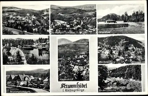 Ak Karpacz Krummhübel im Riesengebirge Schlesien,  Lomnitz, Teichmannbaude, Talsperre