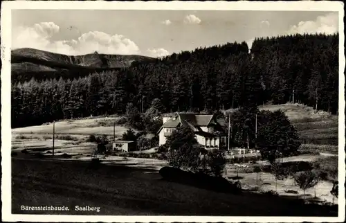 Ak Zachełmie Saalberg im Riesengebirge Schlesien, Bärensteinbaude, Hotel und Pension