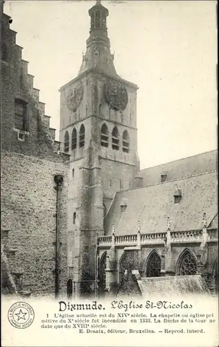 Ak Diksmuide Dixmude Westflandern, L'Eglise St.Nicolas, Kirche