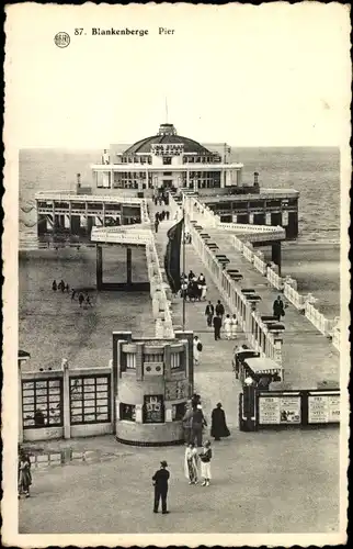 Ak Blankenberghe Blankenberge Westflandern, Blick auf den Pier