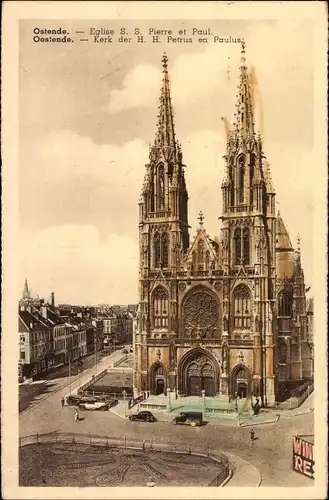 Ak Oostende Ostende Westflandern, Eglise S.S. Pierre et Paul