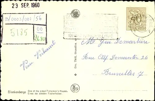 Ak Blankenberghe Blankenberge Westflandern, Une des plus anciennes maison de pecheur, Außenansicht
