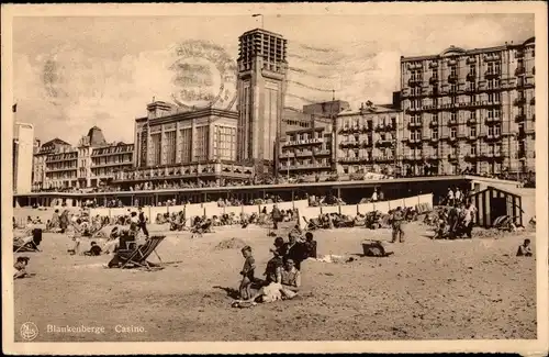 Ak Blankenberghe Blankenberge Westflandern, Casino, Strandszene, Promenade