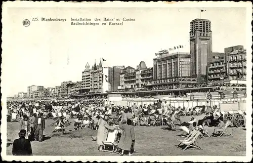 Ak Blankenberghe Blankenberge Westflandern, Installation des Bains et Casino, Panorama