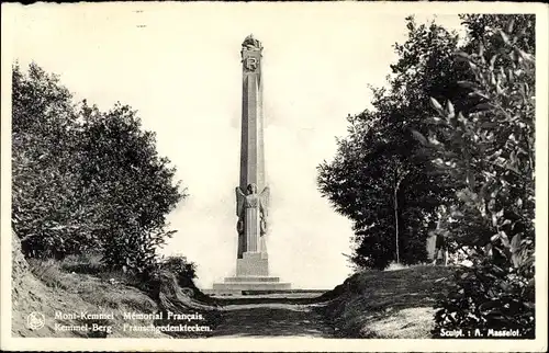 Ak Kemmel Heuvelland Westflandern, Mont Kemmel, Memorial Francais, Denkmal