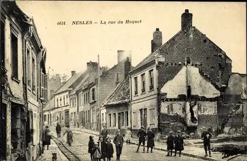 Ak Nesles Pas de Calais, La rue du Hoquet
