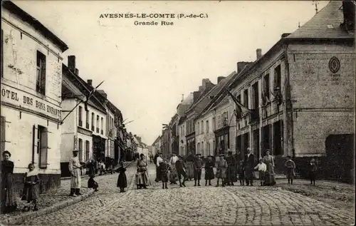 Ak Avesnes le Comte Pas de Calais, Grande Rue, Hotel