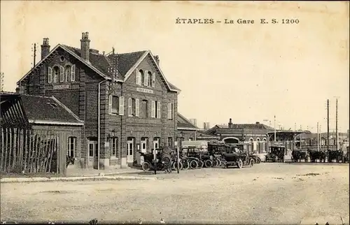 Ak Etaples Pas de Calais, Bahnhof