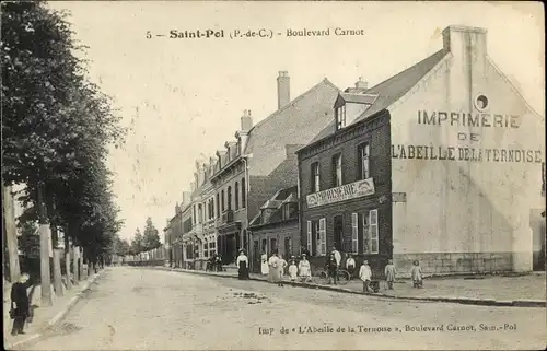 Ak Saint Pol sur Ternoise Pas de Calais, Boulevard Carnot