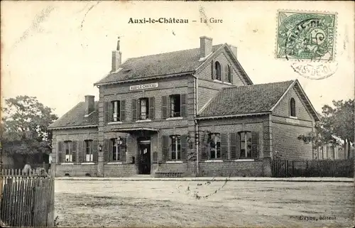 Ak Auxi le Chateau Pas de Calais, Bahnhof, Gare
