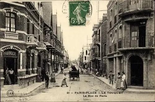 Ak Le Touquet Paris Plage Pas de Calais, La Rue de Paris