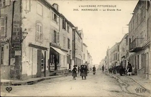 Ak Maringues Puy de Dôme, La Grande Rue
