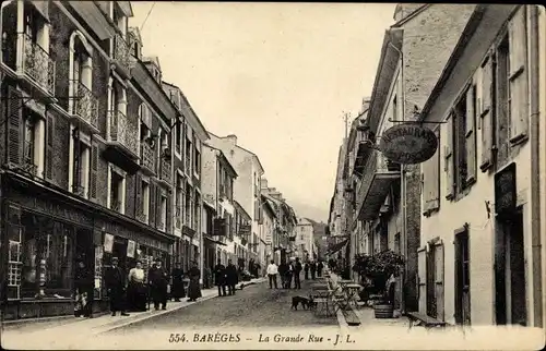 Ak Barèges Hautes Pyrénées, La Grande Rue