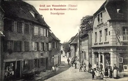 Ak Wasselonne Wasselnheim Elsass Bas Rhin, Brandgasse, Geschäft