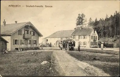 Ak Sainte Marie aux Mines Markirch Elsass Haut Rhin, Deutsch französische Grenze