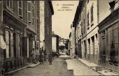 Ak Condrieu Rhône, Rue de Belfort