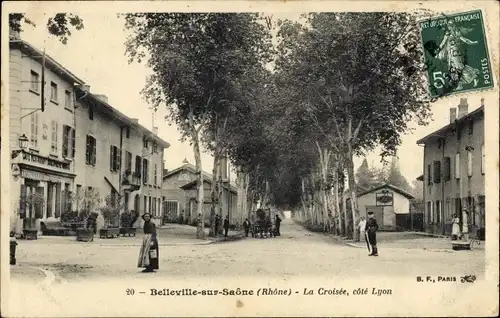 Ak Belleville sur Saone Rhône, La Croisée