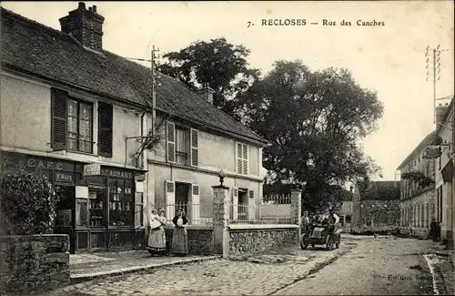 Ak Recloses Seine-et-Marne, Rue de Canchers