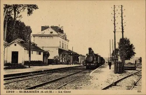 Ak Saint Mammès Seine et Marne, La Gare