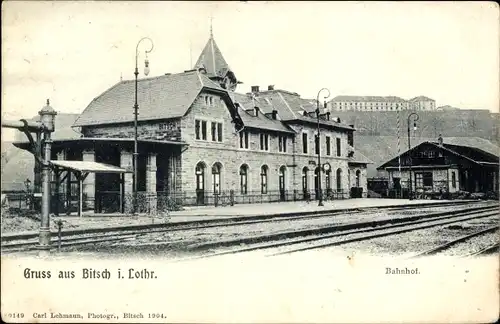Ak Bitche Bitsch Lothringen Moselle, Bahnhof