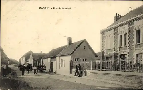 Ak Morisel Somme, Castel, Straßenpartie