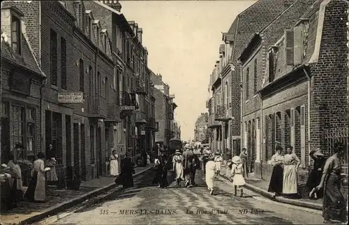 Ak Mers les Bains Somme, La Rue d'Ault