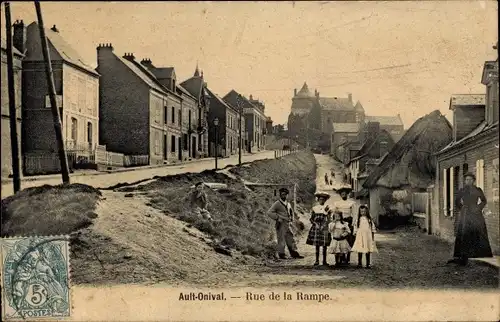 Ak Onival Ault Somme, Rue de la Rampe