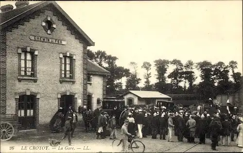 Ak Le Crotoy Somme, La Gare, Chemin de Fer