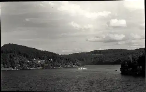 Foto Ak Saalburg in Thüringen, am Stausee der Bleilochtalsperre