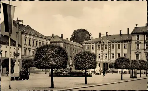 Ak Lengenfeld Vogtland Sachsen, Partie am August Bebel Platz, Telefonzelle