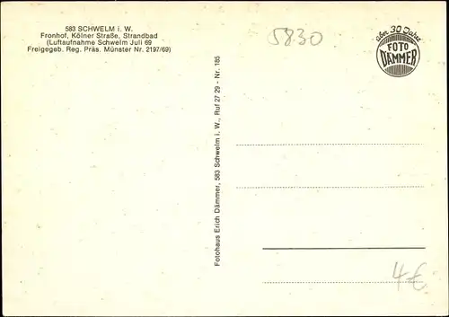 Ak Schwelm in Westfalen, Freibad, Kirche, Luftbild der Stadt